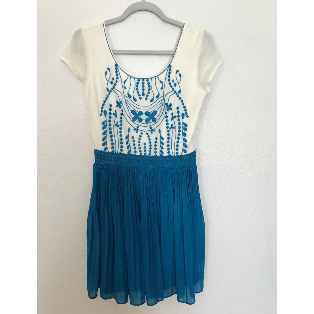 Miami blue and white flowy dress